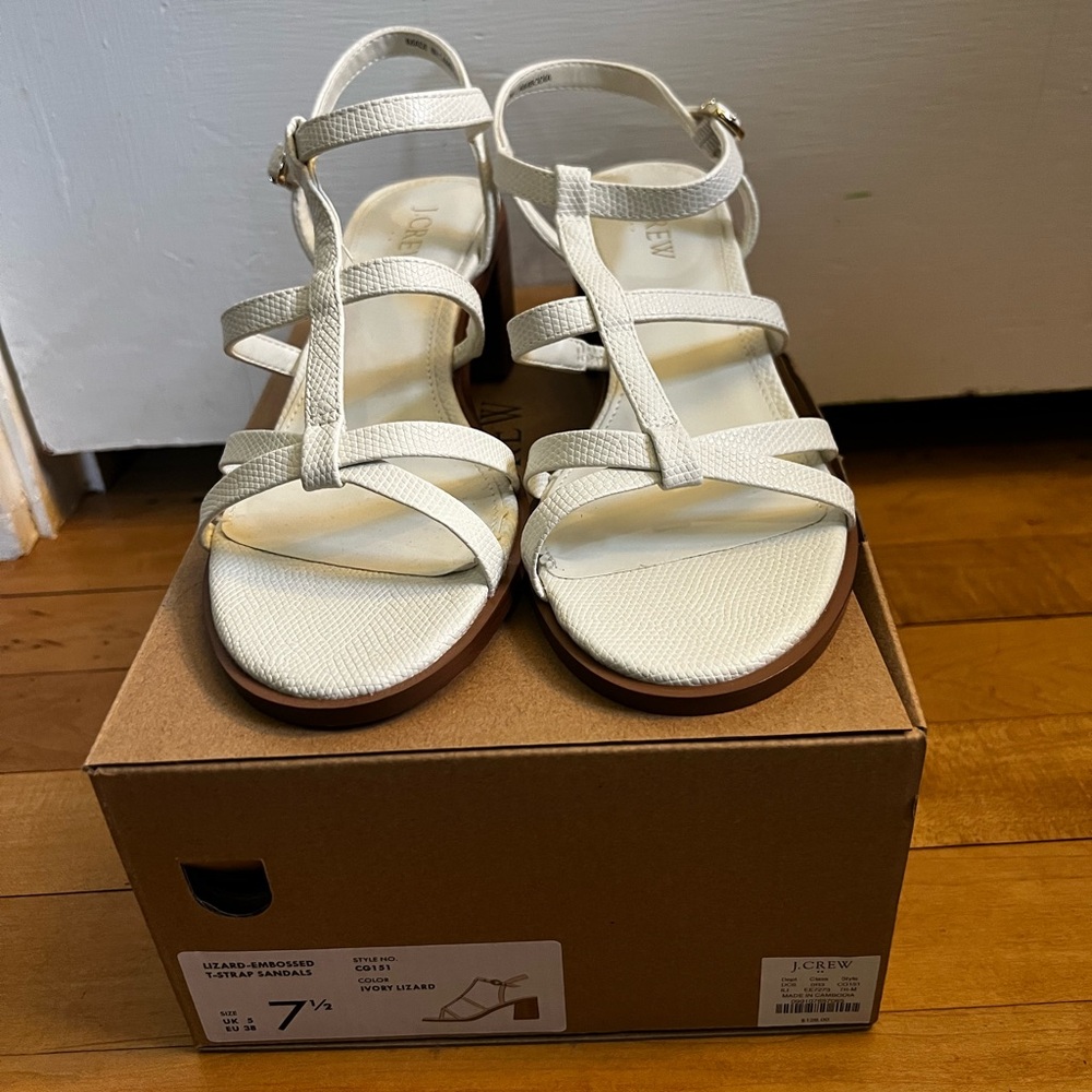 J. Crew Women's Cream Strappy Sandals